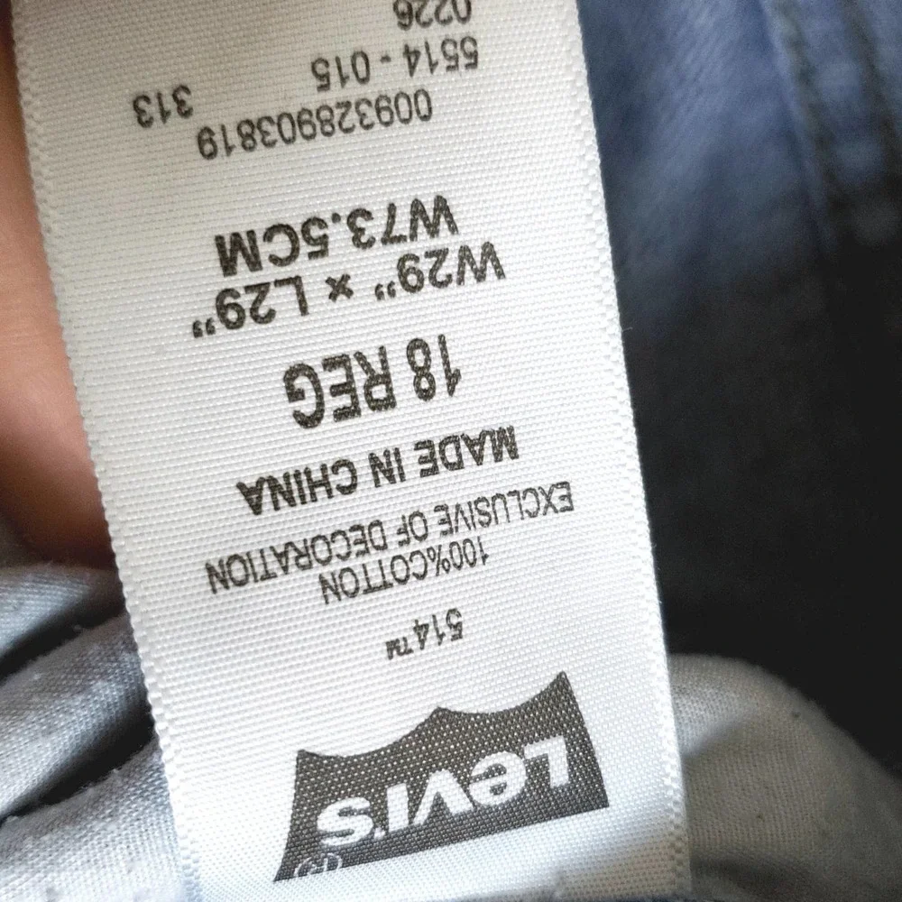 Levi's 514 Straight Fit Jeans size 29/18reg
